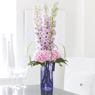 Luxury Hydrangea and  Delphinium Vase *