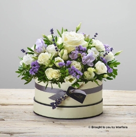 Hatbox Lovely Lilacs New Baby with James Junior Bear
