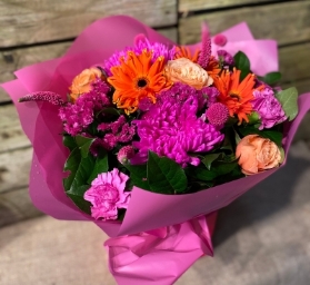 Hot pink and Tangerine