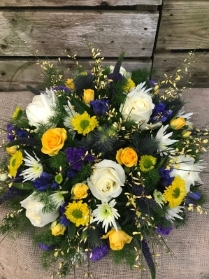 Oasis Posy in Yellow, White and Blues